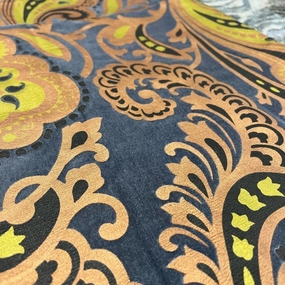 Sevier Skirts Paisley Metallic and Velour Mid Length Skirt - Picture 3 of 10